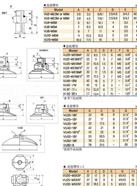 韩国VTEC全新原装原装真空吸盘 VU20-3 黑色N 红色S  vu40-3