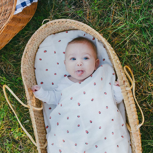 西班牙baby bites婴儿Muslin纯棉纱布襁褓包巾新生儿春夏薄款抱被