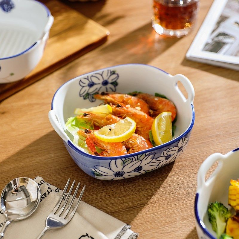 舍里空气炸锅专用碗陶瓷烤碗烤箱用焗饭碗方形双耳烤盘水果沙拉碗,纺织面料/辅料/配套,服装加工设备,淘宝优惠券,粉丝福利购,淘宝优惠卷