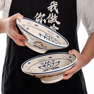 中式陕西大碗油泼面碗拌面碗炒面碗杂酱面碗浅碗喇叭碗斗笠碗海碗