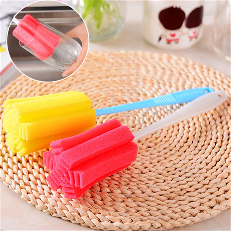 创意家居 杯刷 带手柄彩色海绵杯刷清洁刷 厨房清洁用具 秒杀