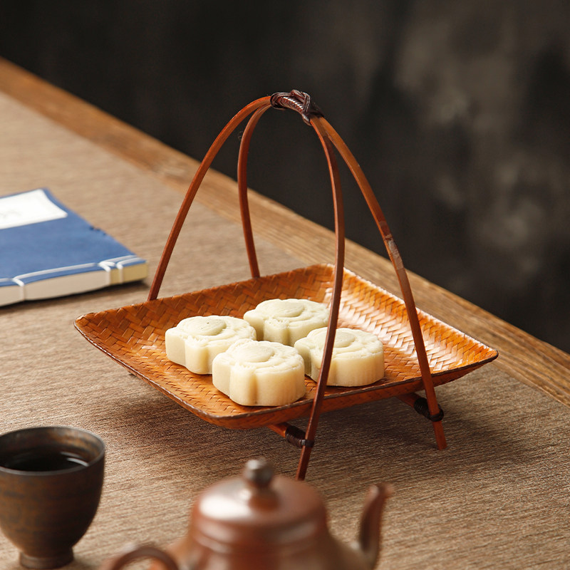 竹编大漆水果篮子手工编织簸箕圆形竹筐复古茶点盘家用竹篓收纳筐,纺织面料/辅料/配套,服装加工设备,淘宝优惠券,粉丝福利购,淘宝优惠卷