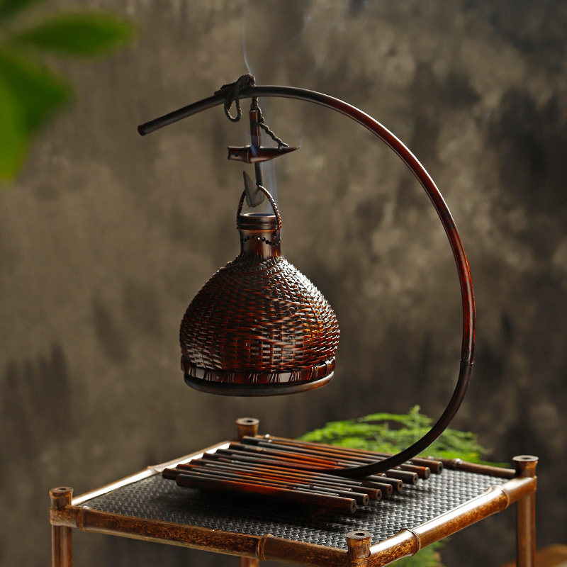 中式复古香薰炉手工竹编香插高档沉香座禅意倒流香线香盘香道檀香,纺织面料/辅料/配套,服装加工设备,淘宝优惠券,粉丝福利购,淘宝优惠卷