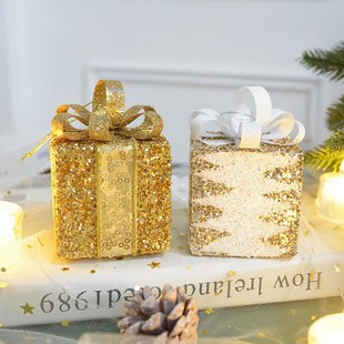 SwanLace大亮片丝带蝴蝶结闪亮红色金色礼物包摆件圣诞树挂饰挂件