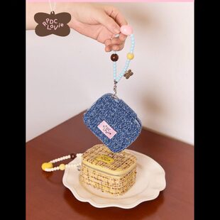 RPDCLaVie 「切块奶酪」爱心链条小巧创意精致便携提花面料首饰盒