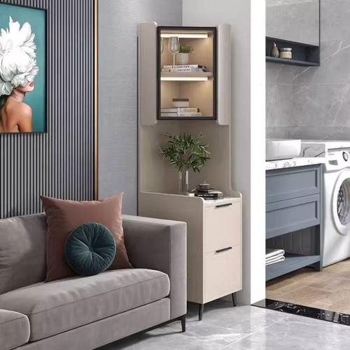 轻奢角柜置物柜收纳转角柜墙角柜客厅沙发边柜岩板床头拐角置物架