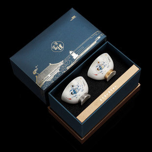 高档羊脂玉白瓷主人杯男士茶杯女士个人品茗单杯专用高端功夫单个