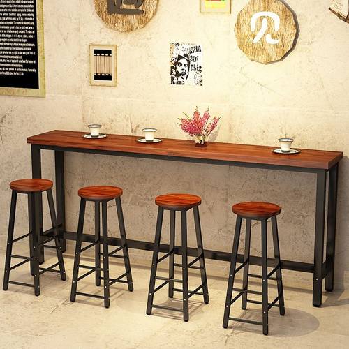 吧凳铁艺吧台桌椅简约餐桌椅桌椅奶茶店长条甜品吧台现代西餐厅