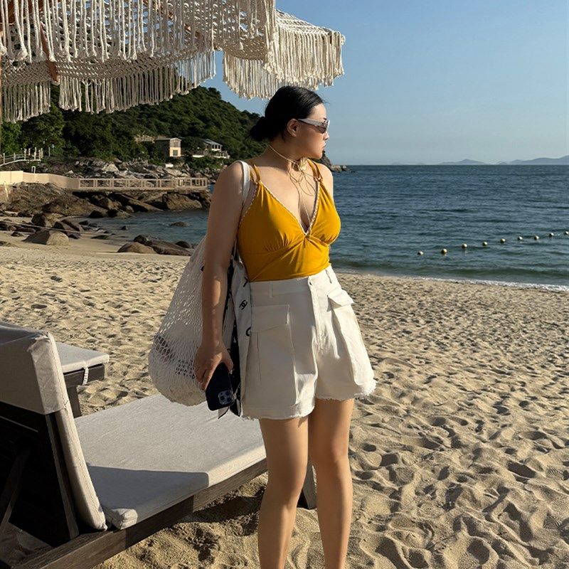 铅笔小鑫大码女装 藏肉显瘦 大口袋 半松紧 牛仔短裤,女装/女士精品,大码裤装,淘宝优惠券,粉丝福利购,淘宝优惠卷