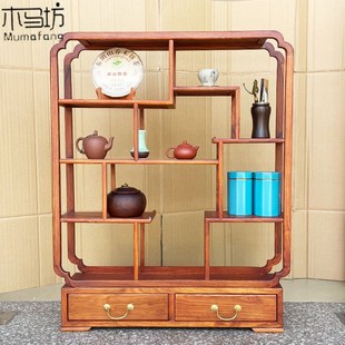 博古架小多宝阁茶壶架子桌面摆件展示架茶具收纳置物架实木古董架