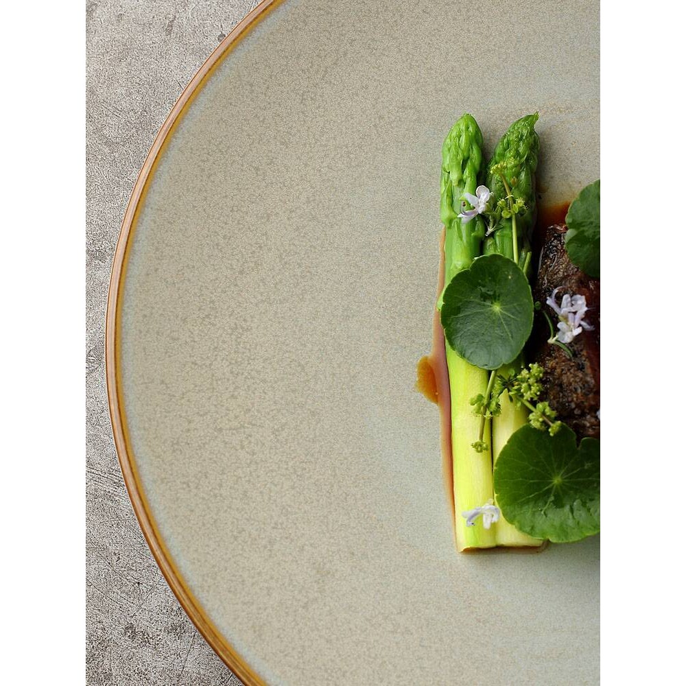 法式餐厅牛排盘陶瓷西餐主菜摆盘简约意大利面盘高颜值牛扒盘