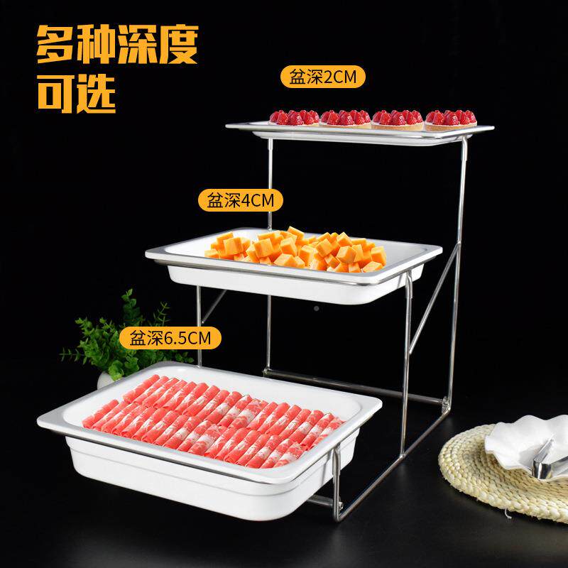 胺食多水果盘密点心蛋糕托PUQ盘带盖层三层多功能自助餐物展示架