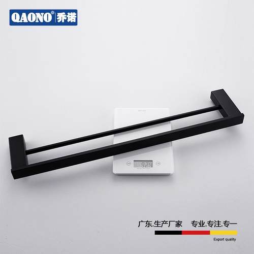 黑毛物巾双杆置架308234不锈钢挂件方家形镀色酒店工程厂S1111H