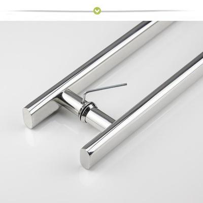 304不公锈钢方管对装拉手淋房店方铺浴办室KTV玻璃门形D-47双面把