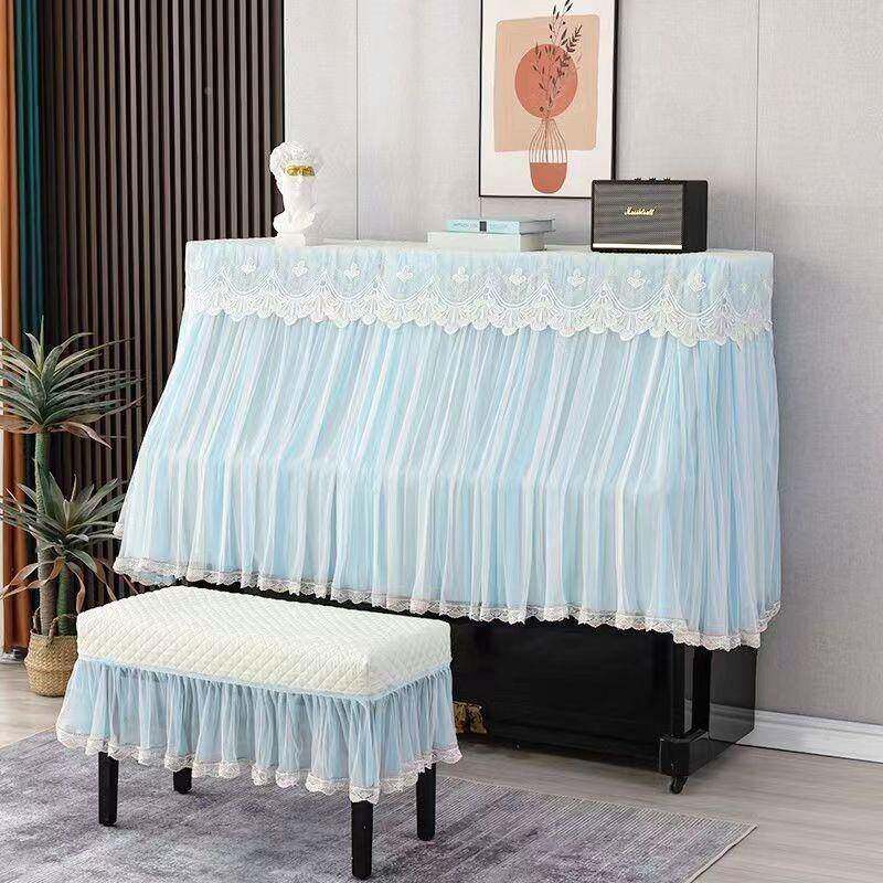 式蕾罩丝公主钢布琴罩半现欧代简vReiolL/约中开防尘罩珠江盖盖巾