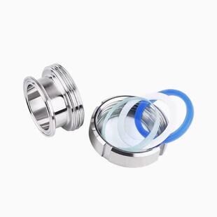 304不锈钢快装活接镜卫卡箍式圆螺391纹人孔内视玻璃生级观视察窗