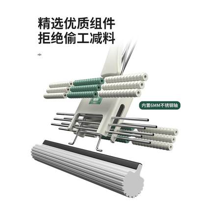 0252款拖把海绵吸水免手洗用一拖712净家懒人滚轮新胶棉式头地拖