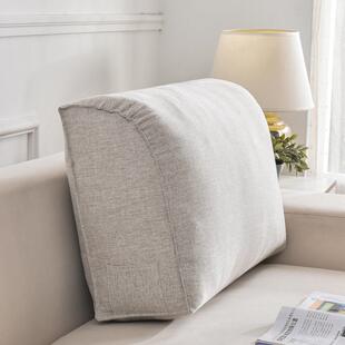 新款棉麻曲线弧形靠靠背垫现代实木沙硬发靠背床头硬201705舒适枕