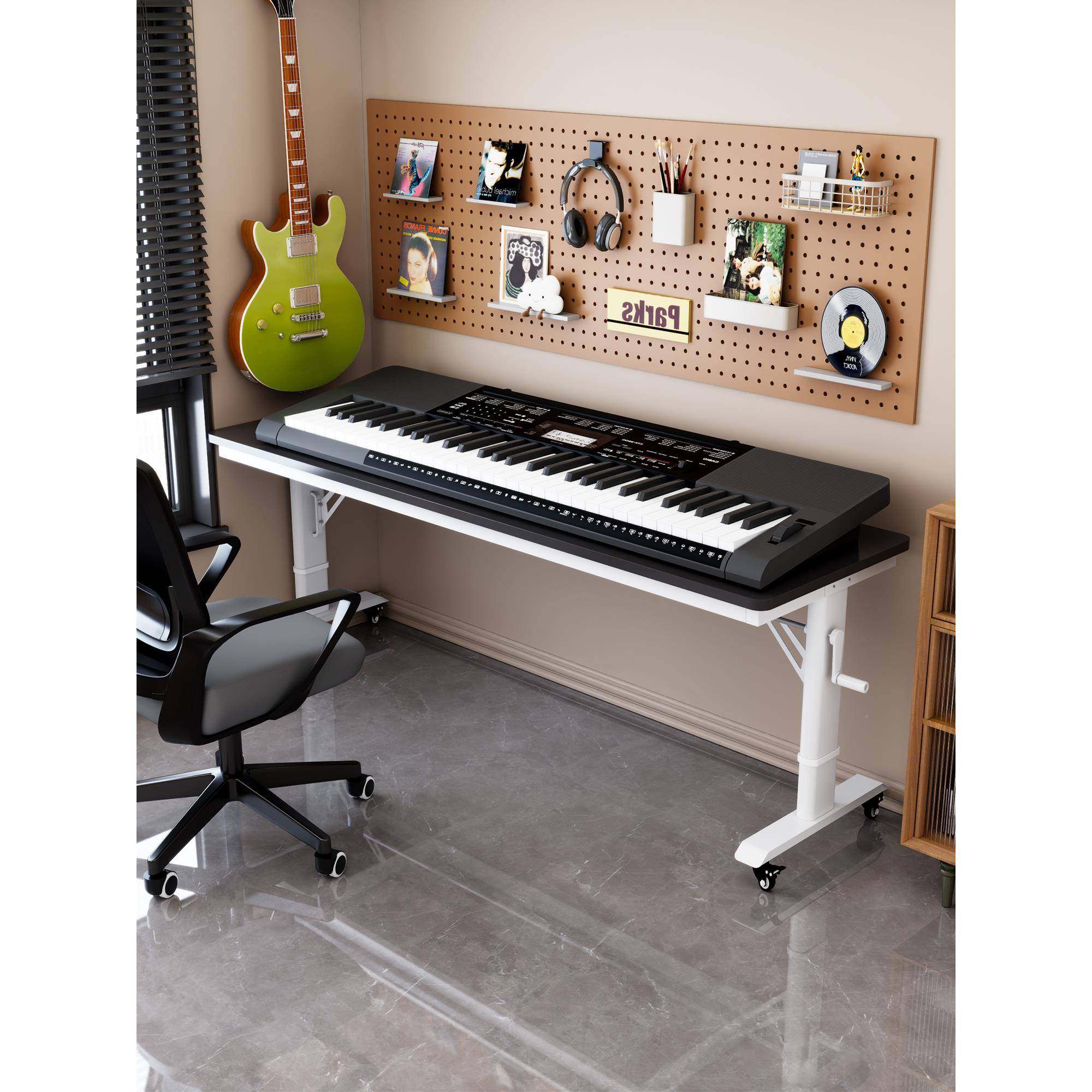 移动手可摇985升降用型琴支桌电钢琴电子琴架88键61键编通曲桌工作台