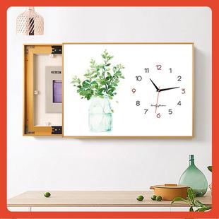 ?电源表箱装饰新中式遮挡多F7685MM9画媒箱电开关电闸盒体挂画盖