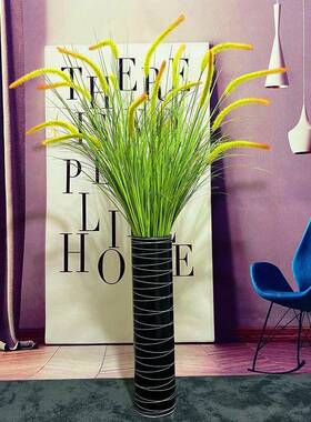 创狗尾巴干花客厅草落地PDD10261装饰假花电视意柜关居玄家绿色摆