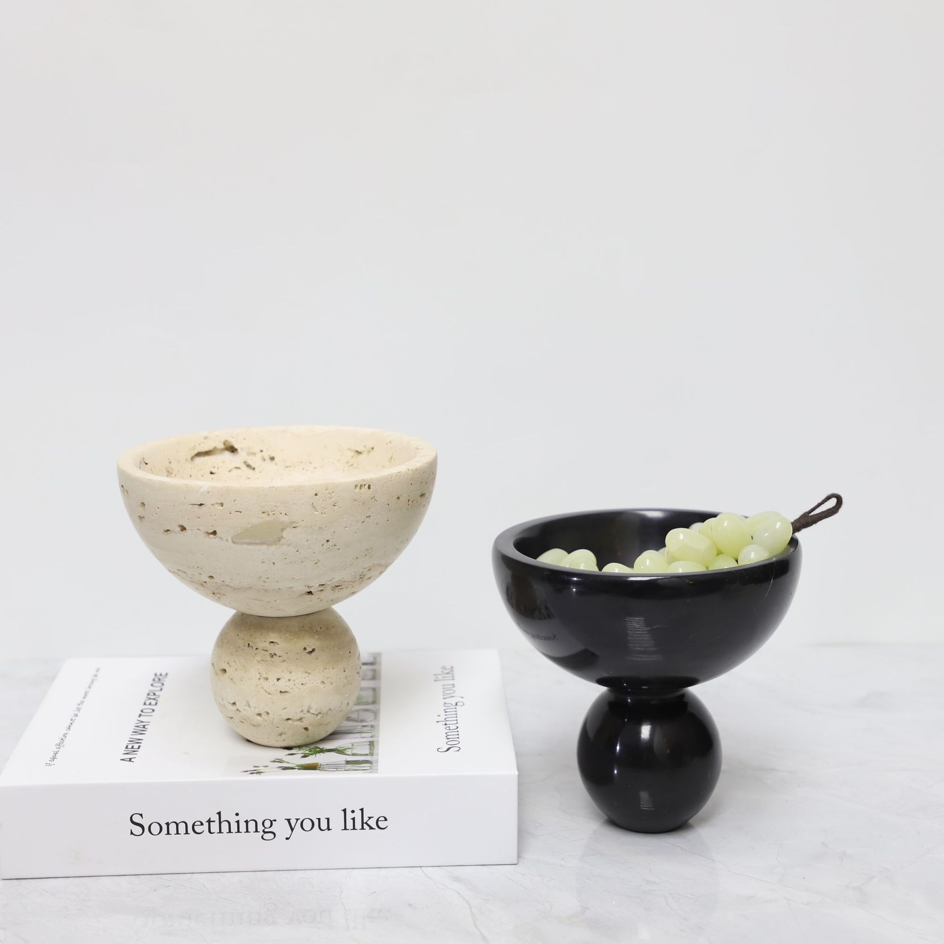 简约现代大理石果盘客厅茶几桌面饰品收纳置物盘创意装饰花器摆件