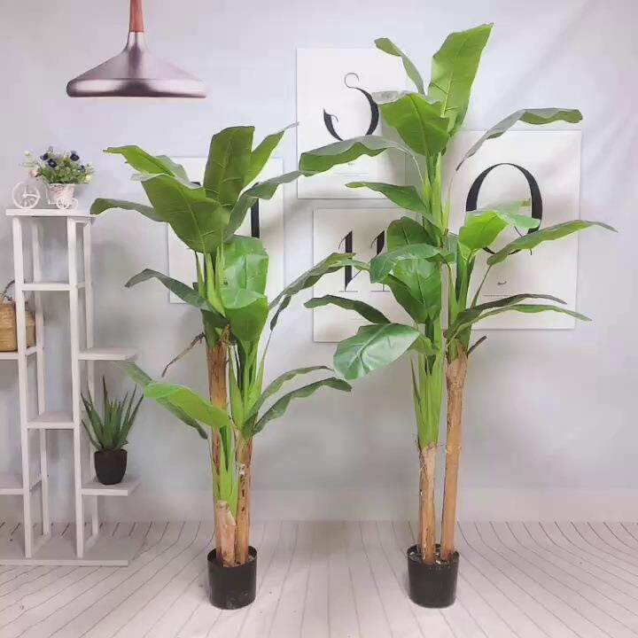 芭蕉树BJ-18745室内摆大盆栽型香蕉树软装造景件落地假绿植景观树