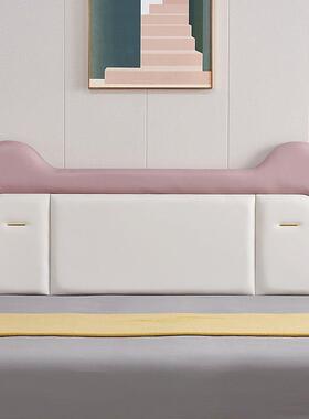 3122025靠款儿童轻奢软包床单头板实木装整落地超薄买床头背板榻