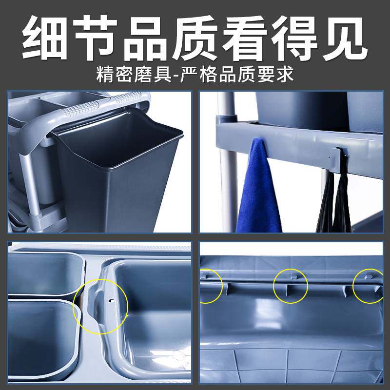 cs收餐车撤台收拾餐桌商用集歺饭餐厅移动清垃圾桶收碗车三层小推
