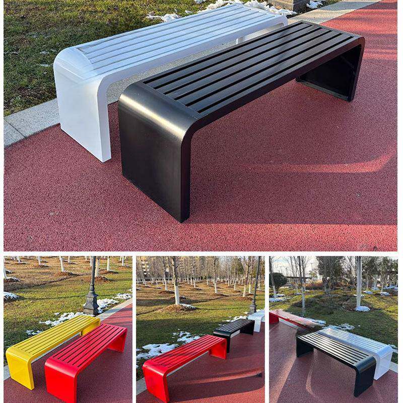 全铁艺长条凳公园椅户外座长椅庭院不锈钢休靠背闲椅SCO休闲排商