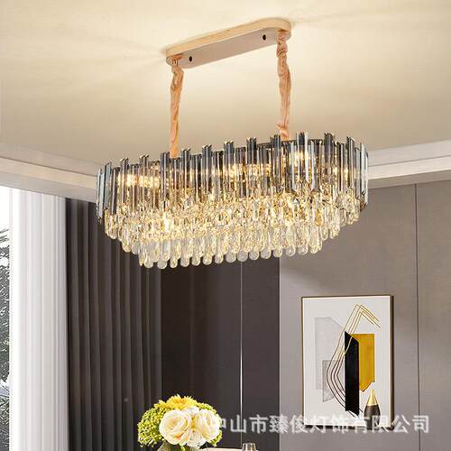 后现代年简约轻奢水晶270吊华灯2025新款高端奢厅灯饰餐厅卧客室