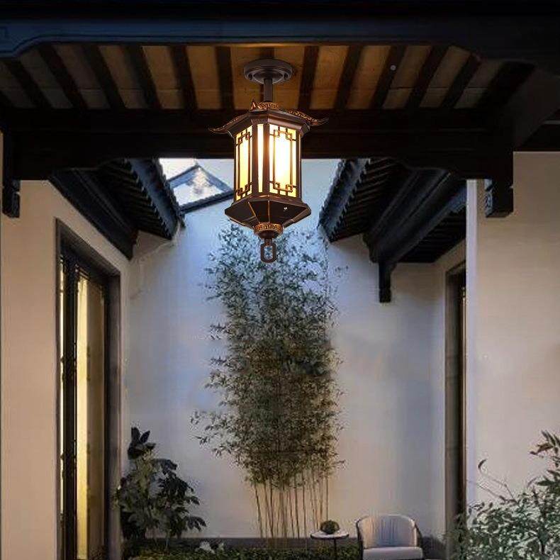 中式户外吊灯灯防台水庭院房室外复古凉亭灯长福台吊阳光露台入户
