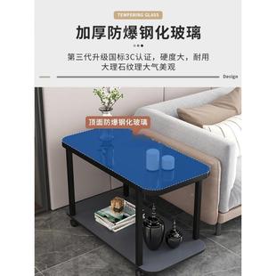 边几可移动简约客厅间沙小茶几小桌子发无品牌/边柜侧边柜层玻中