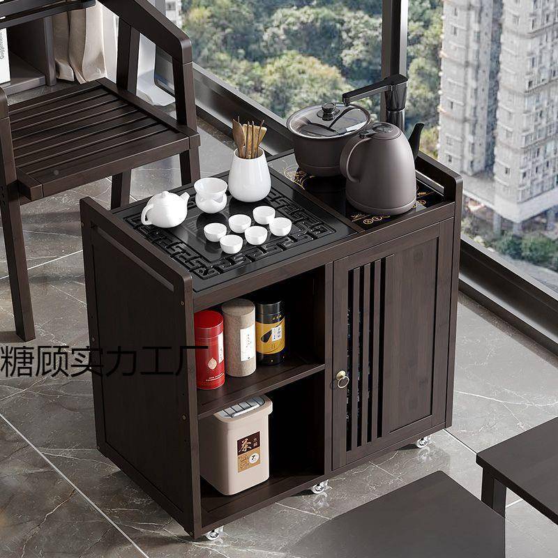 移小茶桌动家用茶木台实阳台茶一车FKP茶边几烧水壶一体茶水柜件