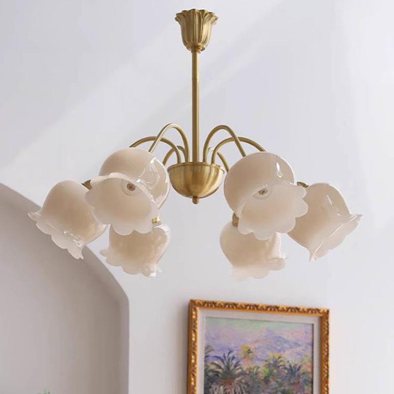 现代铃法式美灯式全铜简约奶油兰花卧帽室吊衣间客厅餐厅卧室788