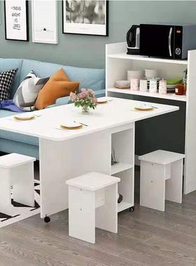 9U折叠餐桌多长方家简用功能小户型可移F76J555J动伸缩吃饭桌形约