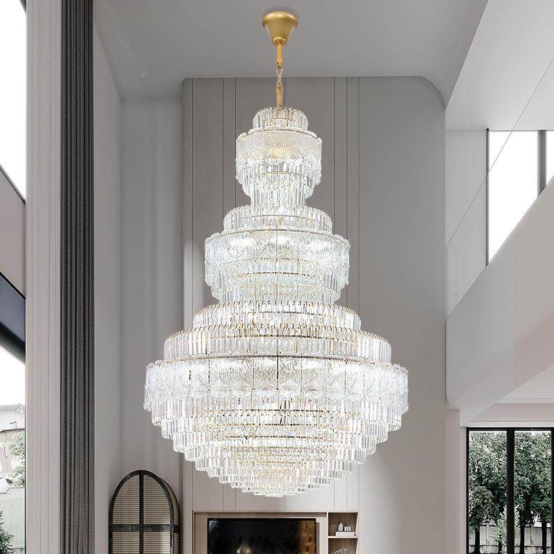 复式楼客大63吊灯别厅空大厅楼梯跃墅层楼中楼20中25新款欧式水晶,家装灯饰光源,智能吊灯,淘宝优惠券,粉丝福利购,淘宝优惠卷