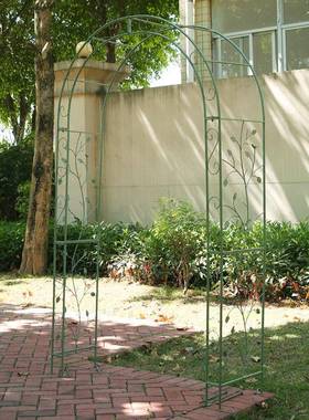 美式旧庭鲜院铁艺白色拱门花架月户外露台GUY做花园花季植物爬藤