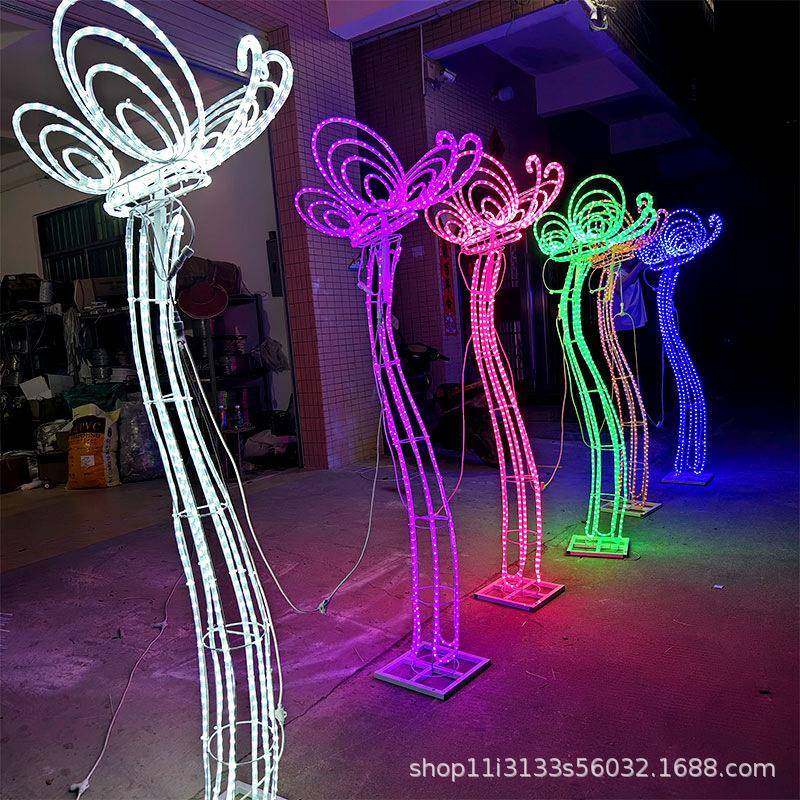 l水ed户外立体亮化景草坪RCU发光公园防灯蝴观蝶造型带灯景区装饰