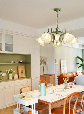 法式客厅灯山简约现代奶油风创意吊个性花A225朵设计房间灯卧室灯