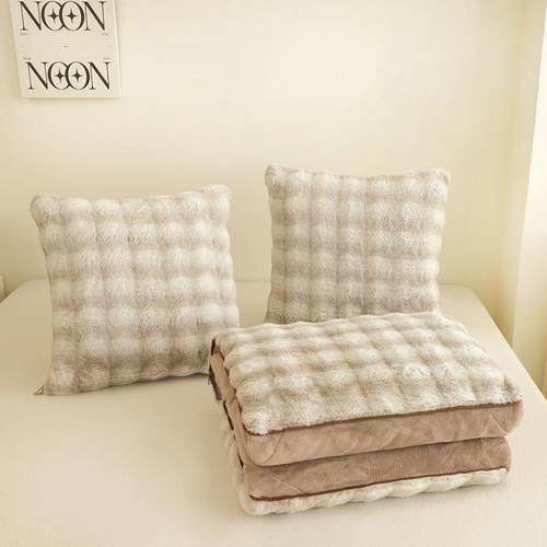 靠枕被子两汽用二合一午休加NweDeScr厚车折叠车用枕头办公室午睡