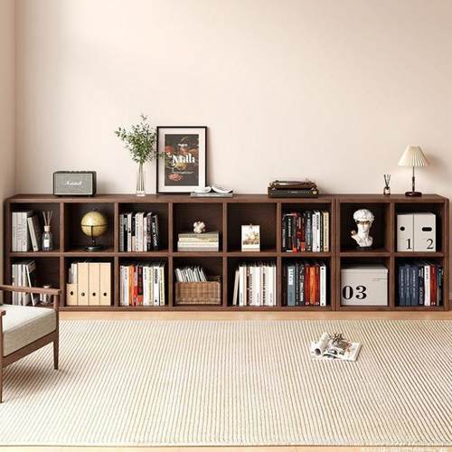 书架置学物架柜家用落地简易书柜靠墙格子矮柜客厅QSX收生纳储物