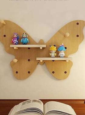 古制中实木洞洞板入定户玄关饰装63705收纳异形隔板墙上置物架