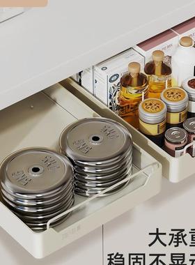 橱柜拉碗篮式抽拉盘厨房置物架XSH下水槽深柜碟抽屉式收纳盒