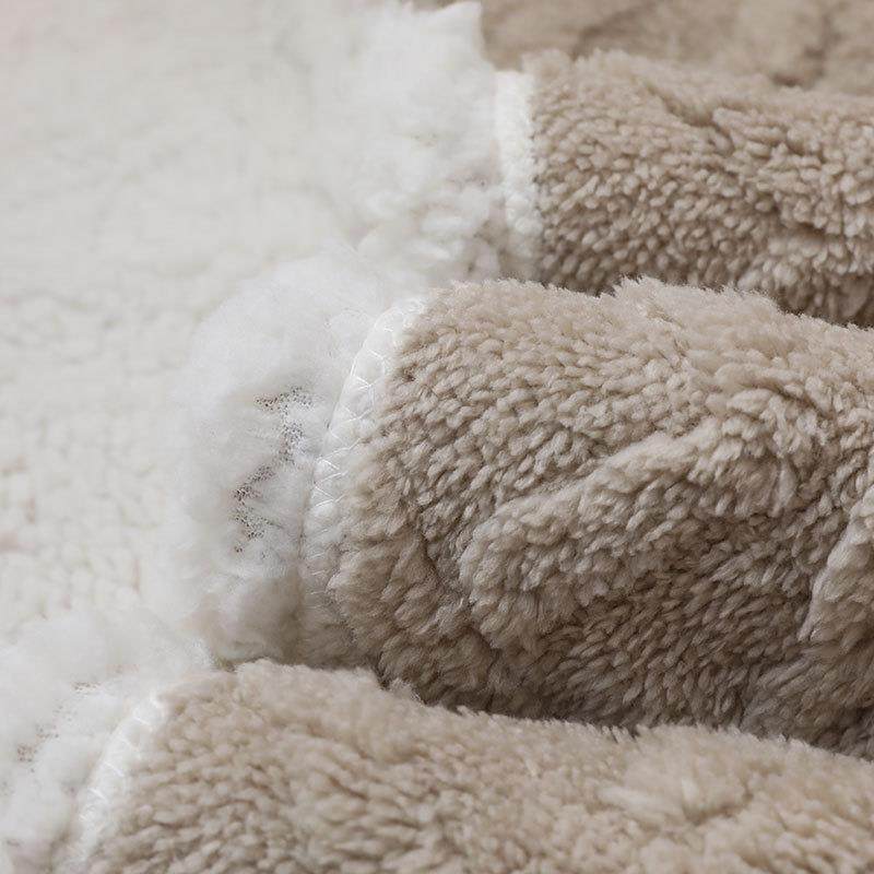 网带货塔芙绒毛毯花舒红棉绒双层202301加提厚毯盖子秋冬季节沙发