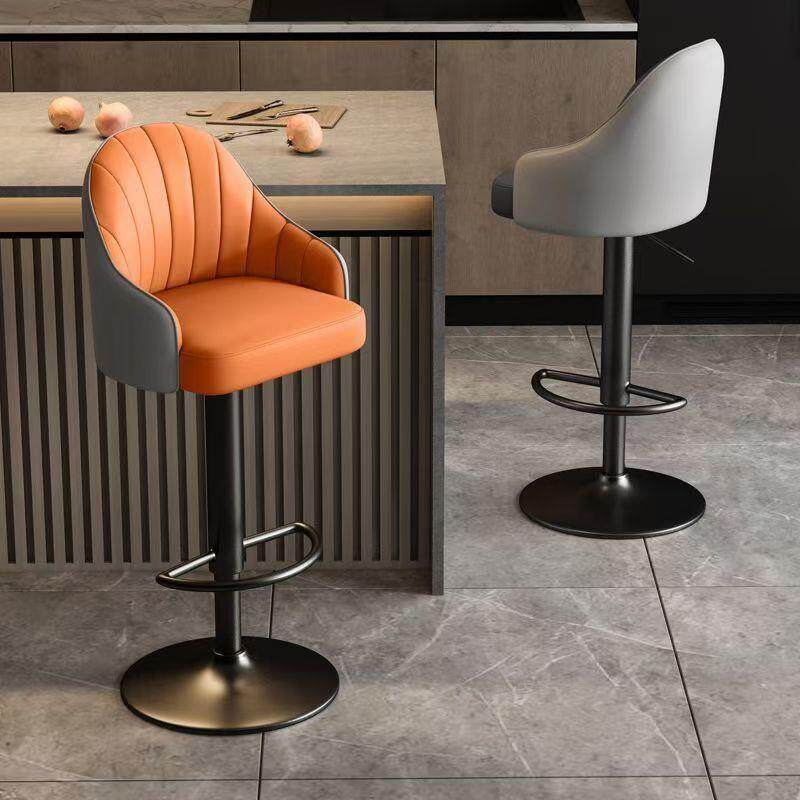 代SIG简现约靠背吧凳家用前台酒吧轻升奢椅子高脚凳子吧台椅降通