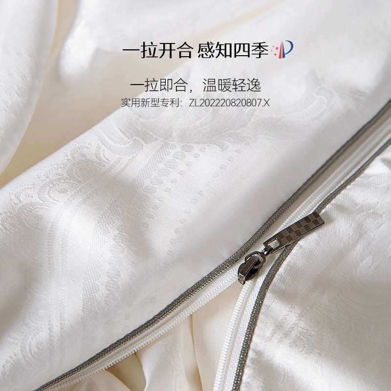 纯手工二合一拉链款蚕丝被100双宫桑蚕丝长丝被子子母被春秋被芯