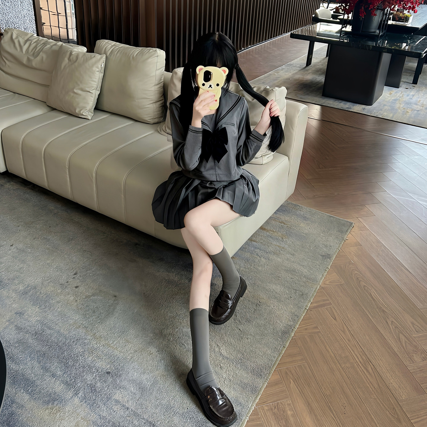 春野奈灰二本水手服女可爱甜妹学院风学生日系校供JK制服套装原创