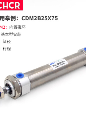 气缸CDM2B 不锈钢迷你气缸CDM2B25X25/50/75/100/200缸径25系列