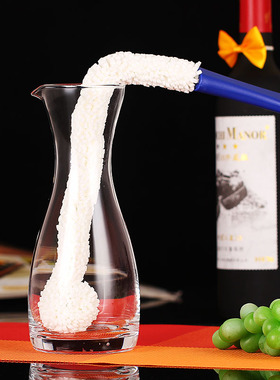 多功能洗醒酒器刷子玻璃杯刷子酒具酒瓶清洁刷子红酒杯刷子可弯曲